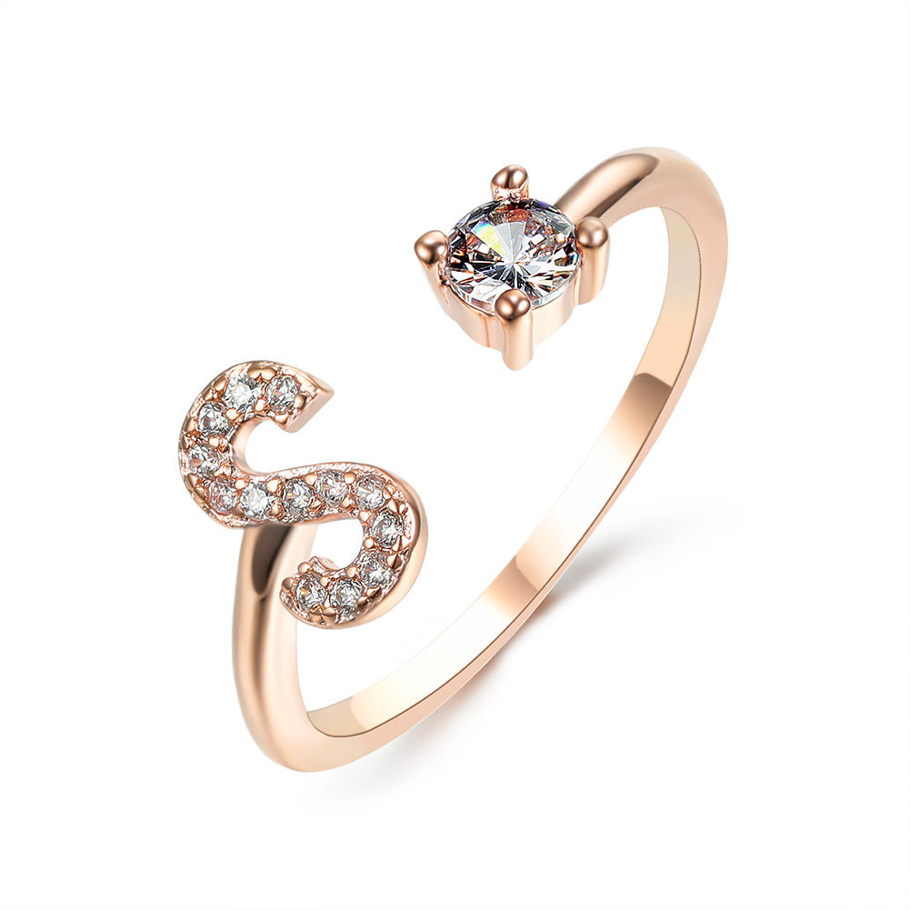 New Design Adjustable 26 Initial Letter Ring Fashion Jewelry For Women Simple Elegant Jewelry - Daily Cozy Closet