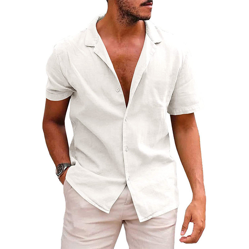 Men's Tops Casual Button Down Shirt Short Sleeve Beach Shirt Summer Mens Clothing - Daily Cozy Closet