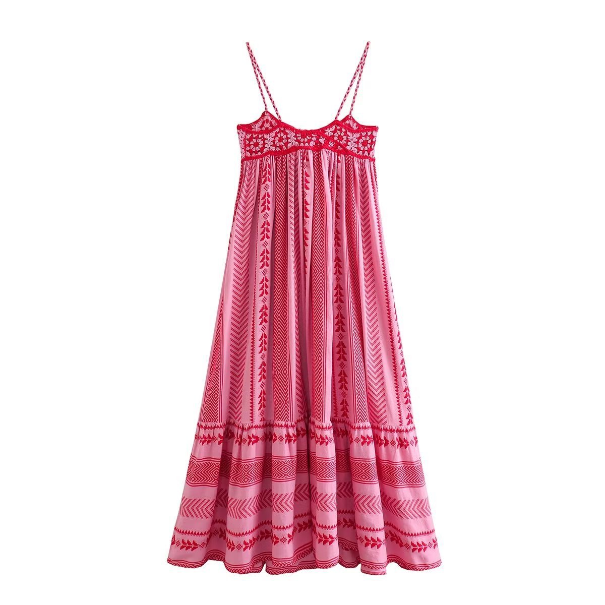 🧶 Boho Chic Vibes – Crochet Knit Spaghetti Strap Long Dress - Daily Cozy Closet