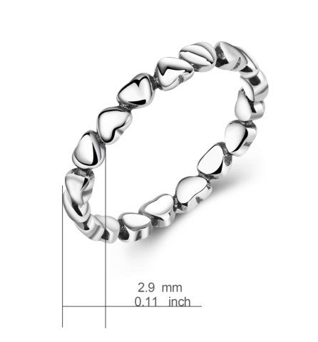 π 925 Sterling Silver Heart Ring - Daily Cozy Closet