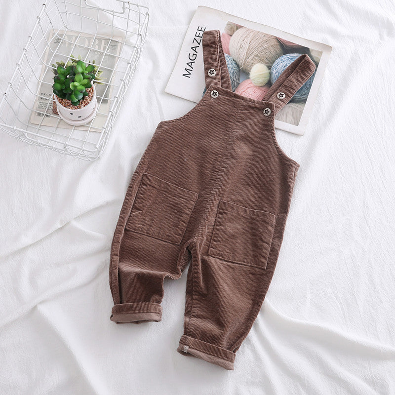 🧒 Everyday Comfort – Solid Color Cotton Overalls for Kids (Unisex) - Daily Cozy Closet