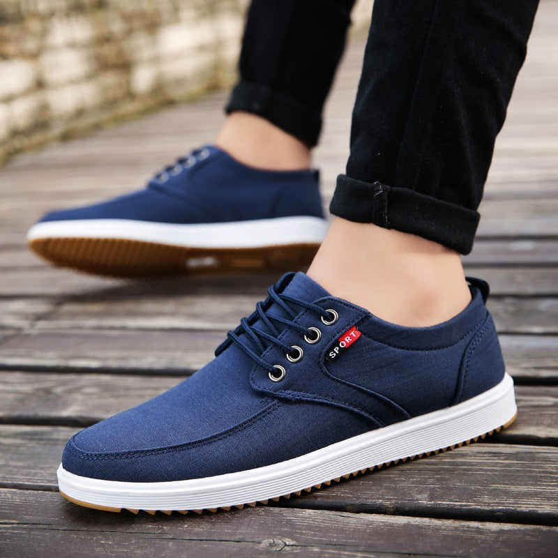 Men's Lace-up Canvas Shoes Casual Men Breathable Walking Flats Shoes - Daily Cozy Closet