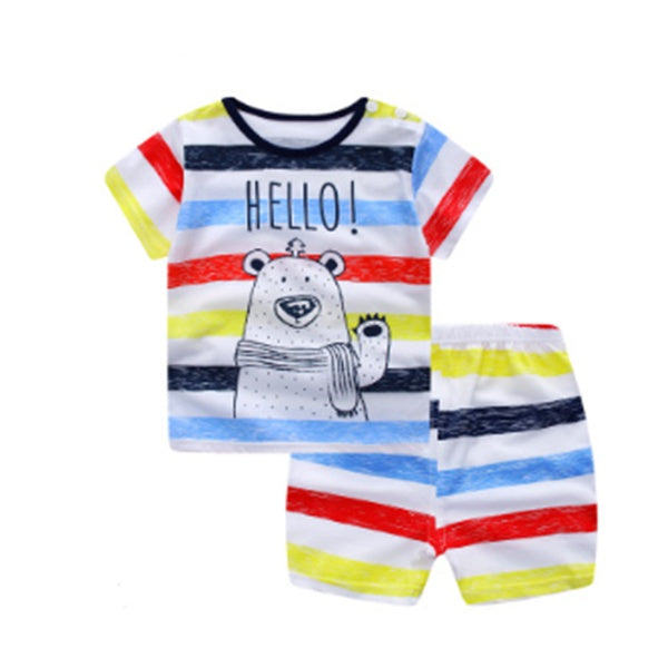Cartoon Clothing Baby Boy Summer Clothes T-shirt Baby Girl Casual Clothing Sets - Daily Cozy Closet