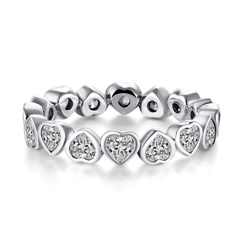 π Shine from the Heart β S925 Sterling Silver Full Diamond Heart-Shaped Ring - Daily Cozy Closet