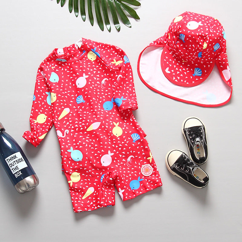 🦆 Cute, Covered & Beach-Ready – Baby Girl One-Piece Swimsuit - Daily Cozy Closet