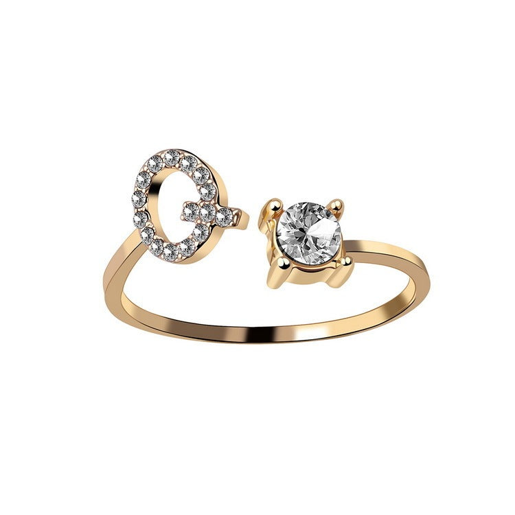 New Design Adjustable 26 Initial Letter Ring Fashion Jewelry For Women Simple Elegant Jewelry - Daily Cozy Closet