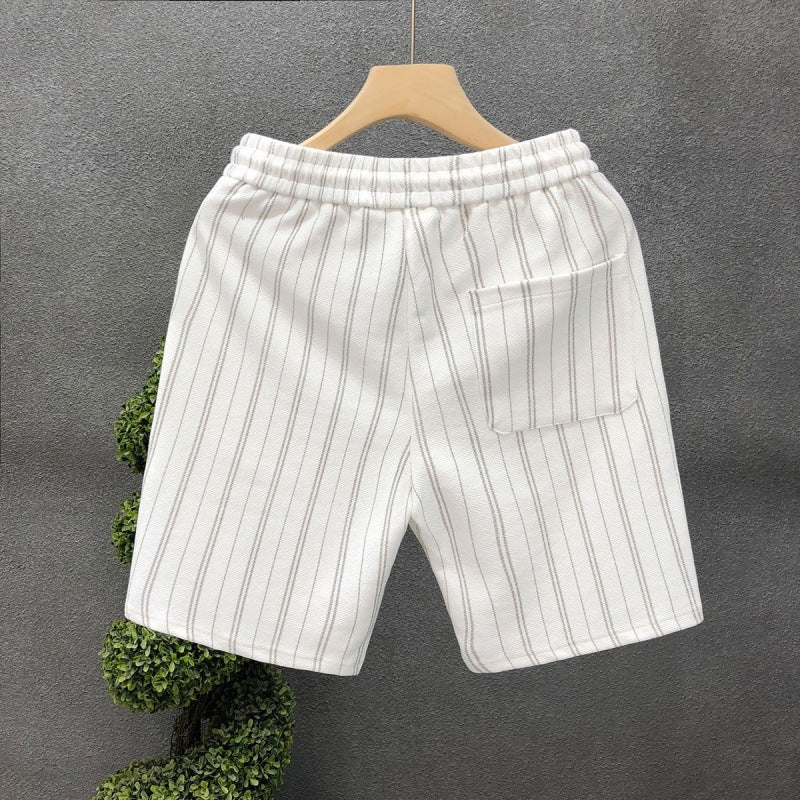 🩳 Easygoing Style, Everyday Comfort – Men’s Striped Casual Fleece-Lined Shorts - Daily Cozy Closet