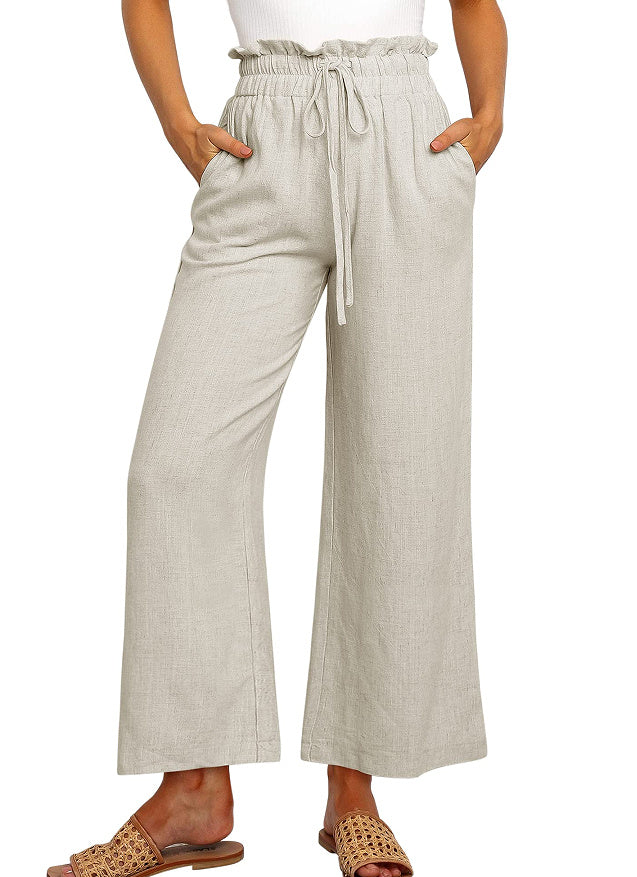 šæ Effortless Comfort ā Elastic Waist Cotton & Linen Cropped Harem Pants - Daily Cozy Closet