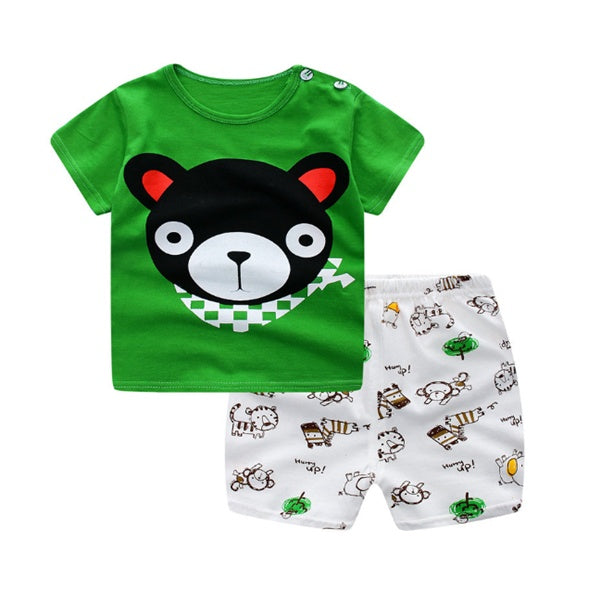 Cartoon Clothing Baby Boy Summer Clothes T-shirt Baby Girl Casual Clothing Sets - Daily Cozy Closet