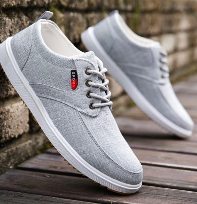 Men's Lace-up Canvas Shoes Casual Men Breathable Walking Flats Shoes - Daily Cozy Closet