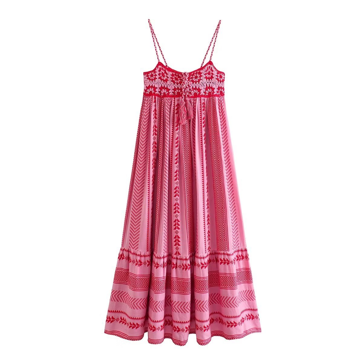 🧶 Boho Chic Vibes – Crochet Knit Spaghetti Strap Long Dress - Daily Cozy Closet