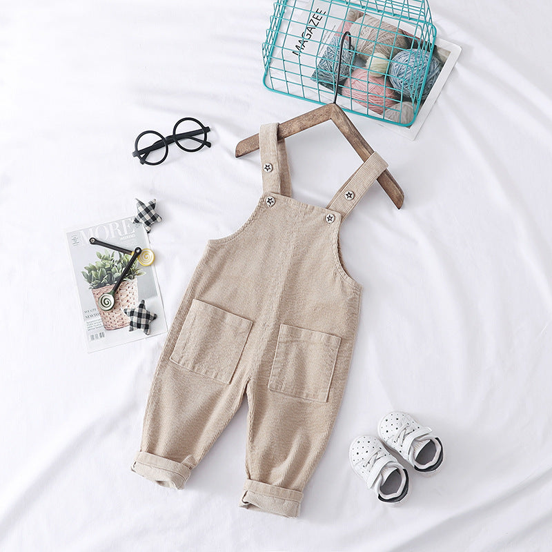 🧒 Everyday Comfort – Solid Color Cotton Overalls for Kids (Unisex) - Daily Cozy Closet