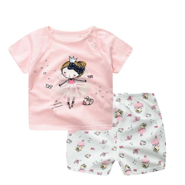 Cartoon Clothing Baby Boy Summer Clothes T-shirt Baby Girl Casual Clothing Sets - Daily Cozy Closet