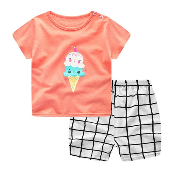 Cartoon Clothing Baby Boy Summer Clothes T-shirt Baby Girl Casual Clothing Sets - Daily Cozy Closet