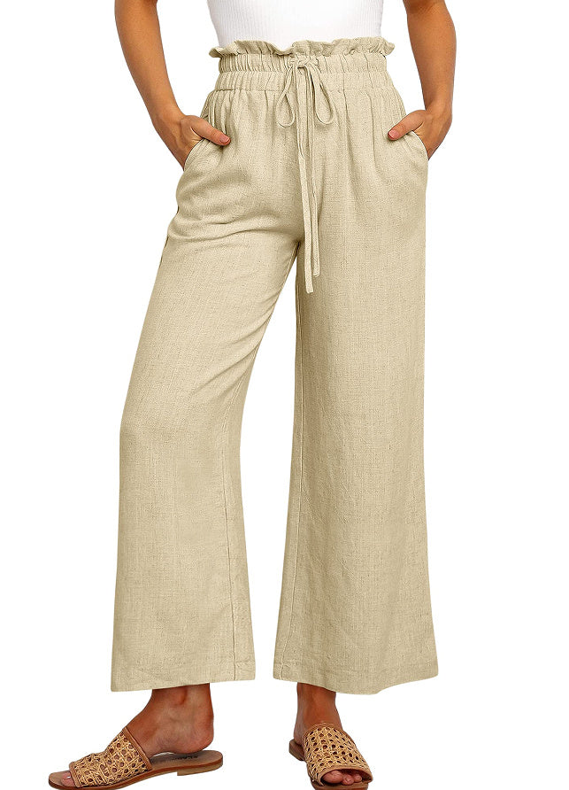 šæ Effortless Comfort ā Elastic Waist Cotton & Linen Cropped Harem Pants - Daily Cozy Closet