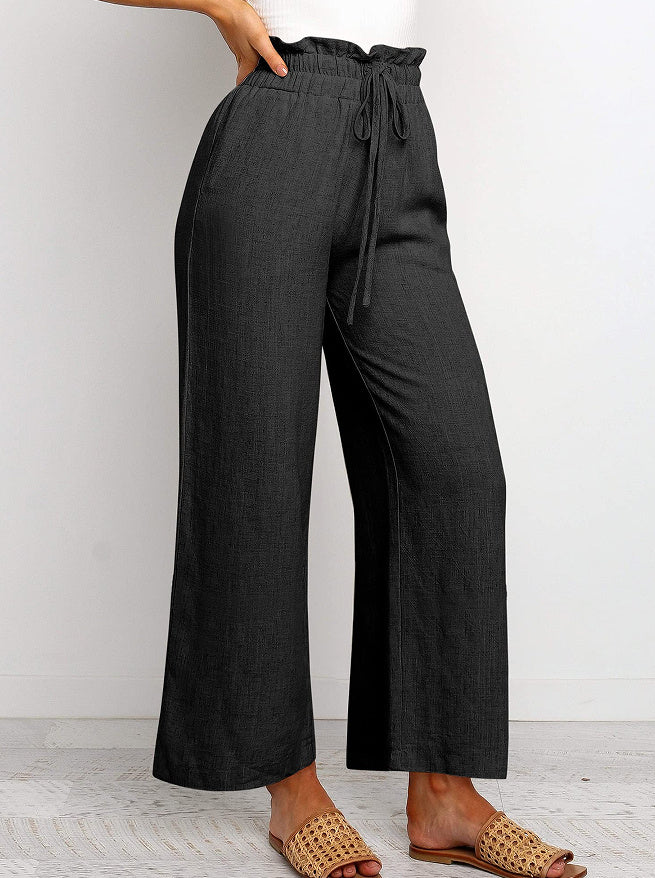 šæ Effortless Comfort ā Elastic Waist Cotton & Linen Cropped Harem Pants - Daily Cozy Closet