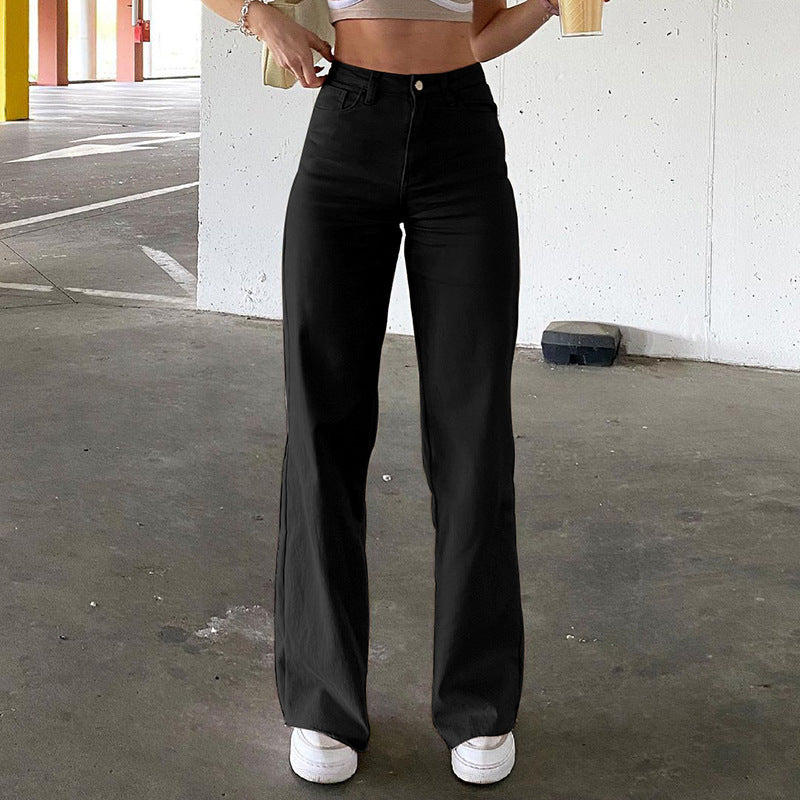 👖 Spice Girl Style High Waist Slim Jeans – Retro Bell Bottom Vibes - Daily Cozy Closet