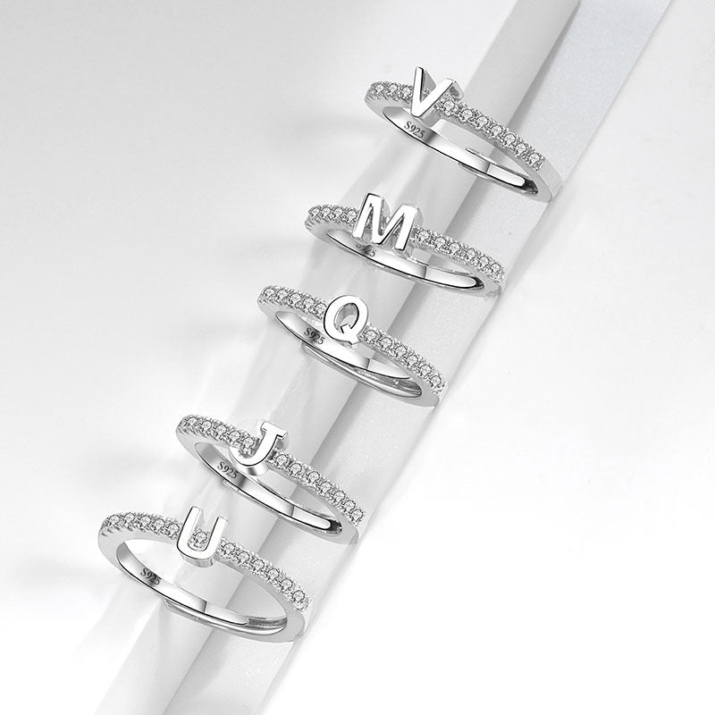 💍 Spell It in Style – S925 Sterling Silver Letter Ring - Daily Cozy Closet