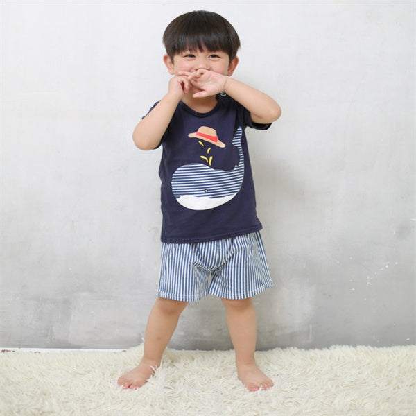 Cartoon Clothing Baby Boy Summer Clothes T-shirt Baby Girl Casual Clothing Sets - Daily Cozy Closet