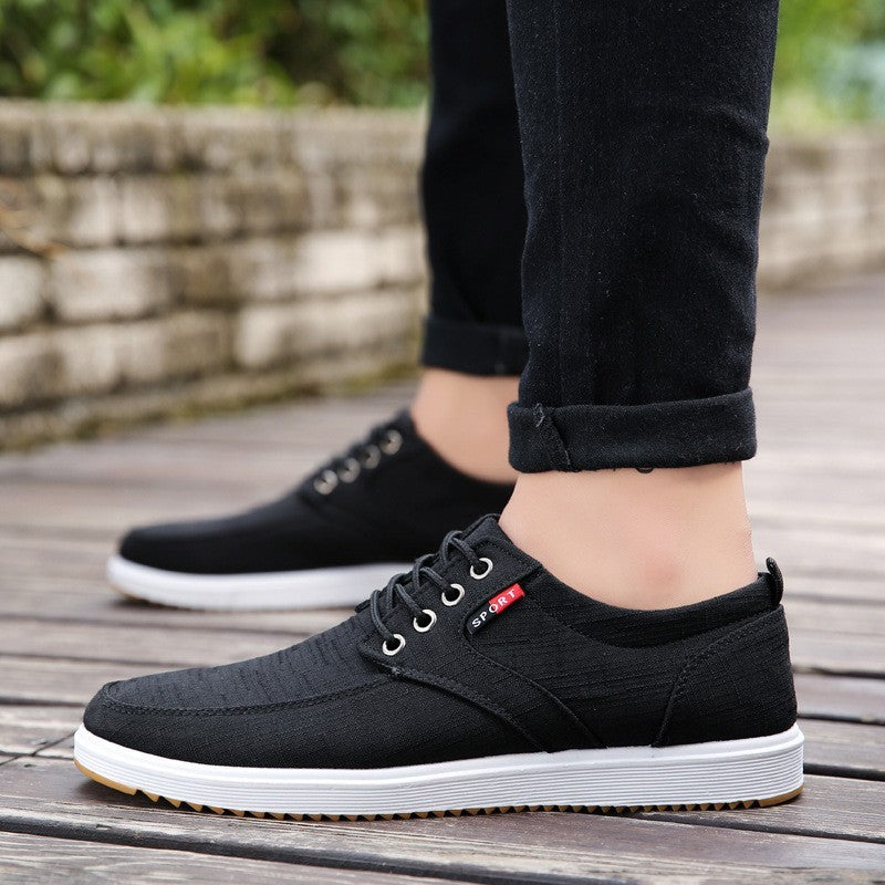 Men's Lace-up Canvas Shoes Casual Men Breathable Walking Flats Shoes - Daily Cozy Closet