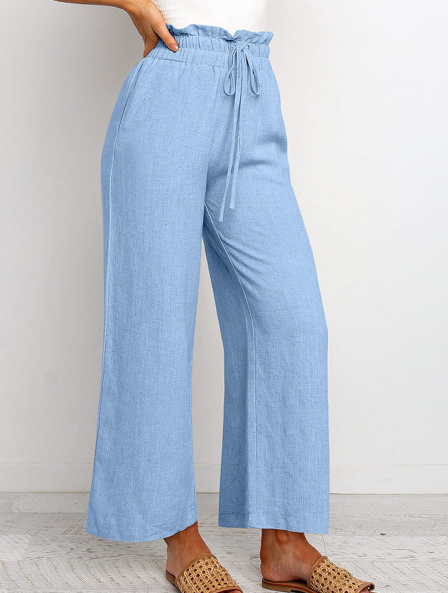 šæ Effortless Comfort ā Elastic Waist Cotton & Linen Cropped Harem Pants - Daily Cozy Closet