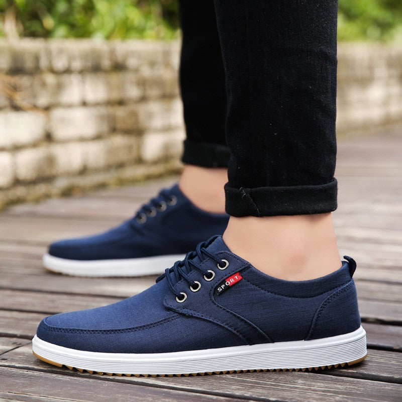 Men's Lace-up Canvas Shoes Casual Men Breathable Walking Flats Shoes - Daily Cozy Closet