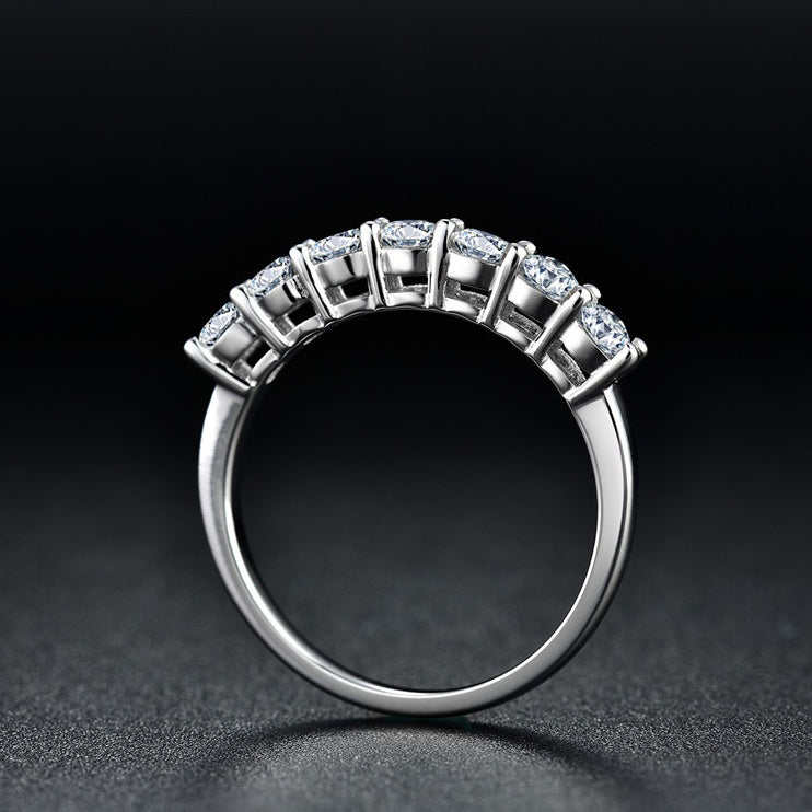 π 925 Silver Ring with Moissanite - Hearts and Arrows Cut - Daily Cozy Closet