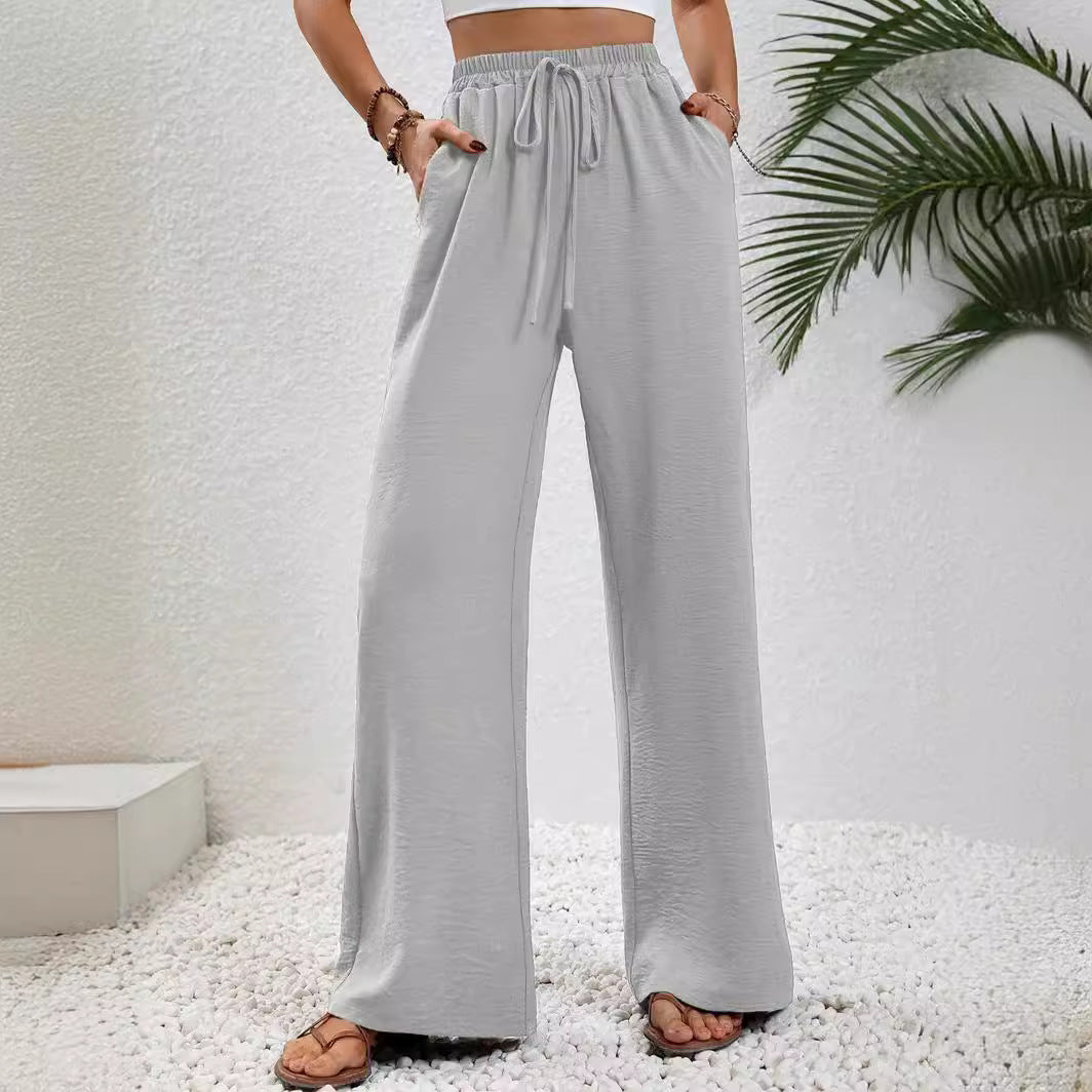 π Effortless Comfort β Women's Casual Drawstring Wide-Leg Pants - Daily Cozy Closet