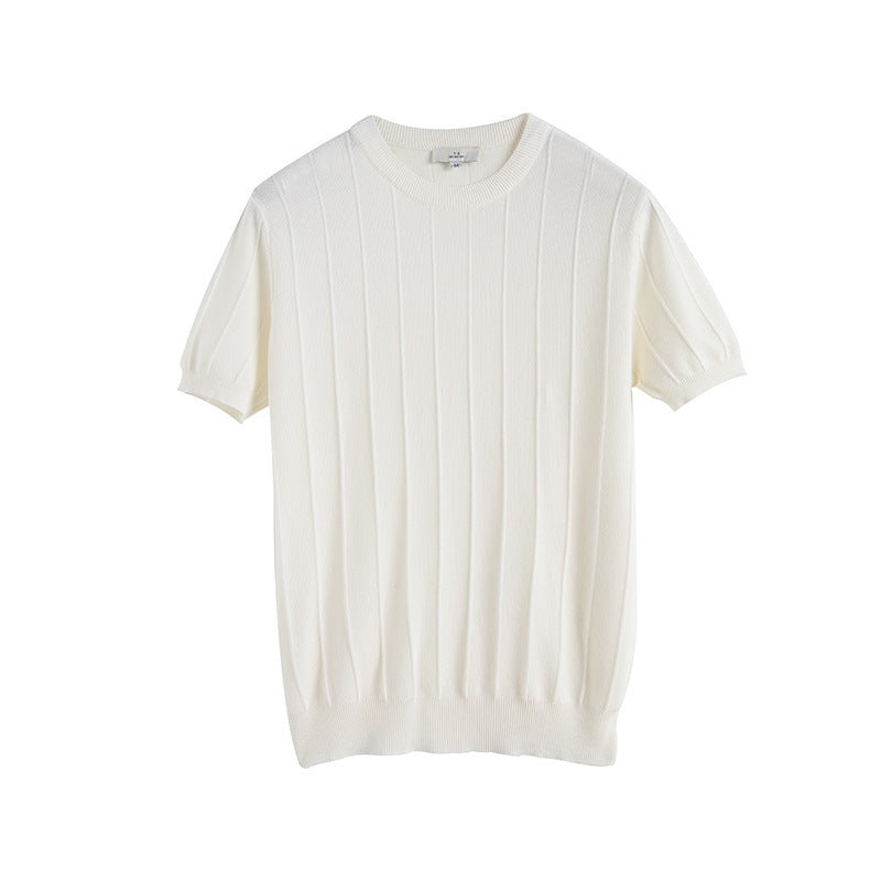 π§ Lightweight Summer Style β Men's Knitted Short Sleeve Tee - Daily Cozy Closet