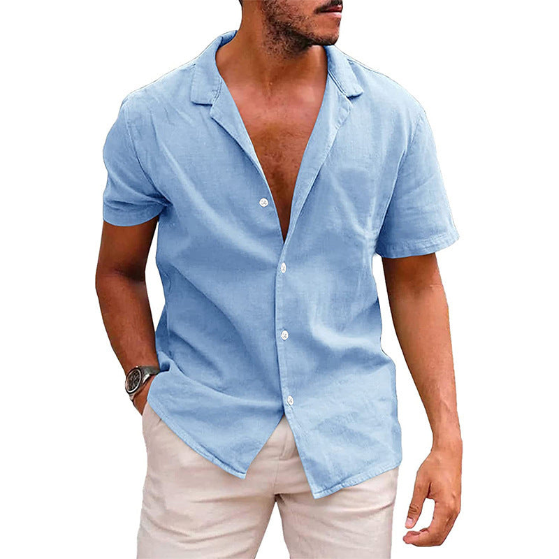 Men's Tops Casual Button Down Shirt Short Sleeve Beach Shirt Summer Mens Clothing - Daily Cozy Closet