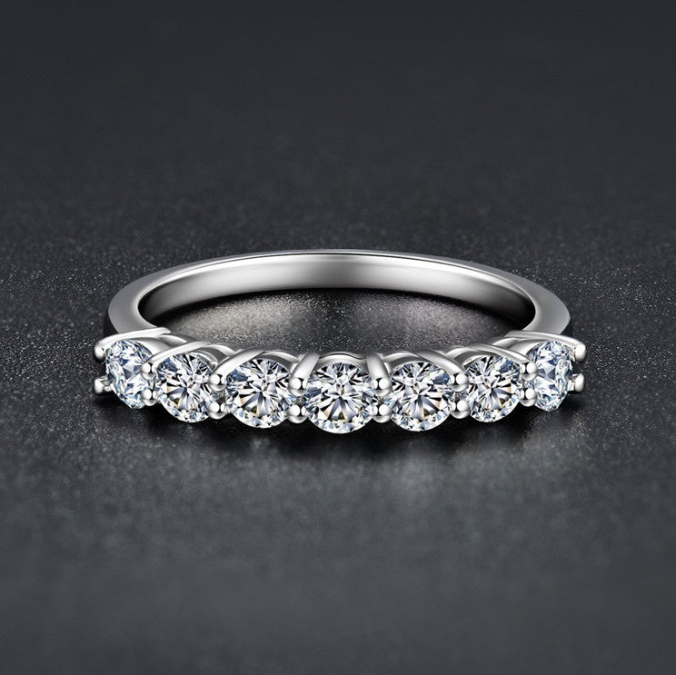 π 925 Silver Ring with Moissanite - Hearts and Arrows Cut - Daily Cozy Closet