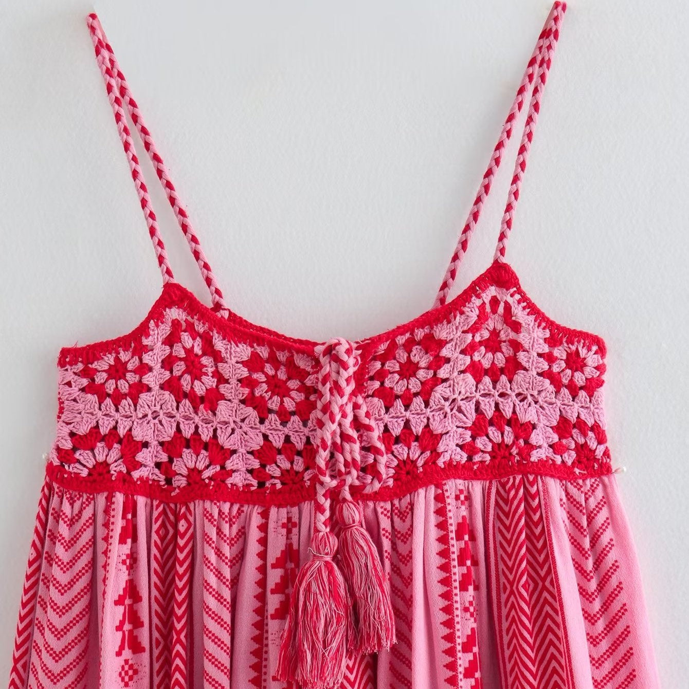 🧶 Boho Chic Vibes – Crochet Knit Spaghetti Strap Long Dress - Daily Cozy Closet