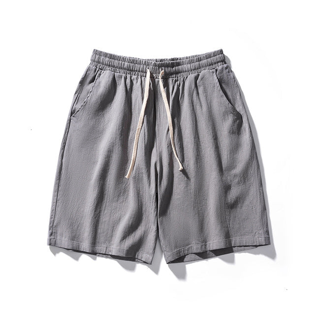 ☀️ Cotton Line Shorts for Men – Summer Elastic Waist Casual Comfort - Daily Cozy Closet