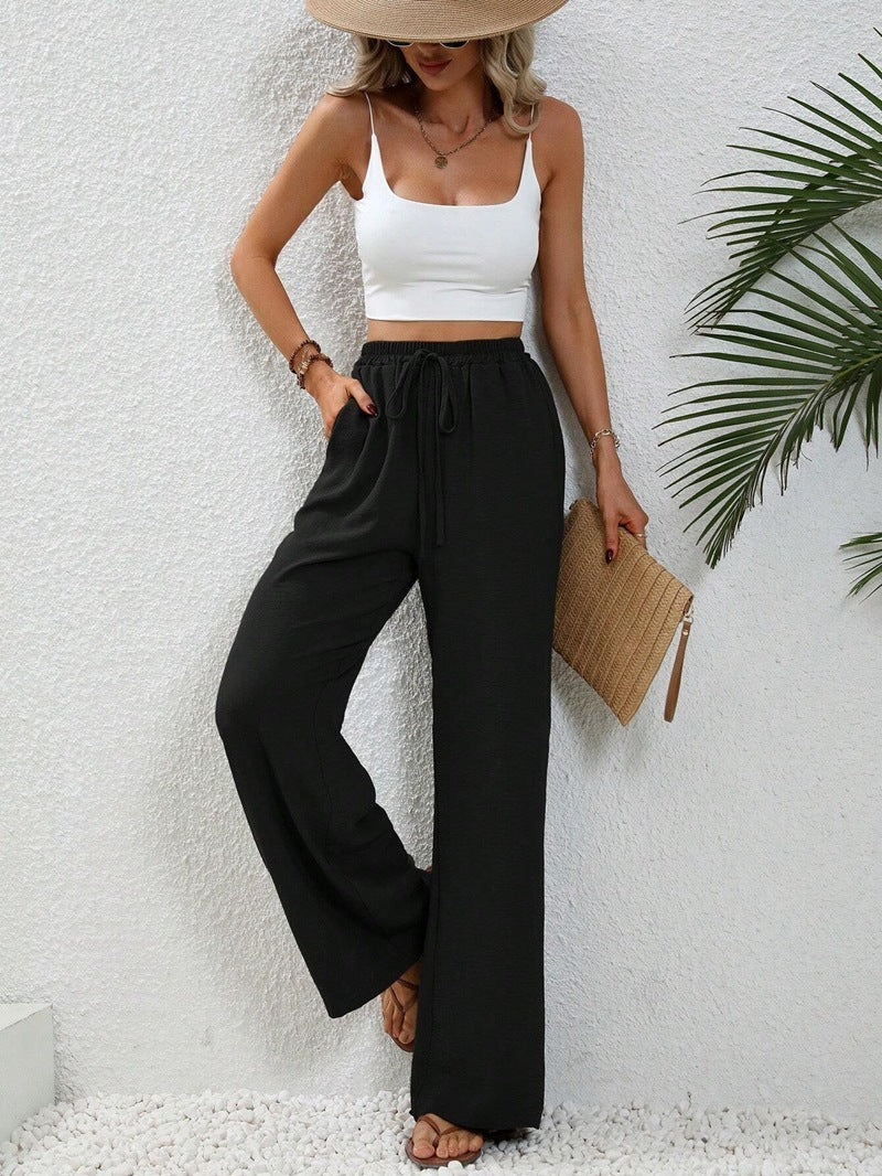π Effortless Comfort β Women's Casual Drawstring Wide-Leg Pants - Daily Cozy Closet