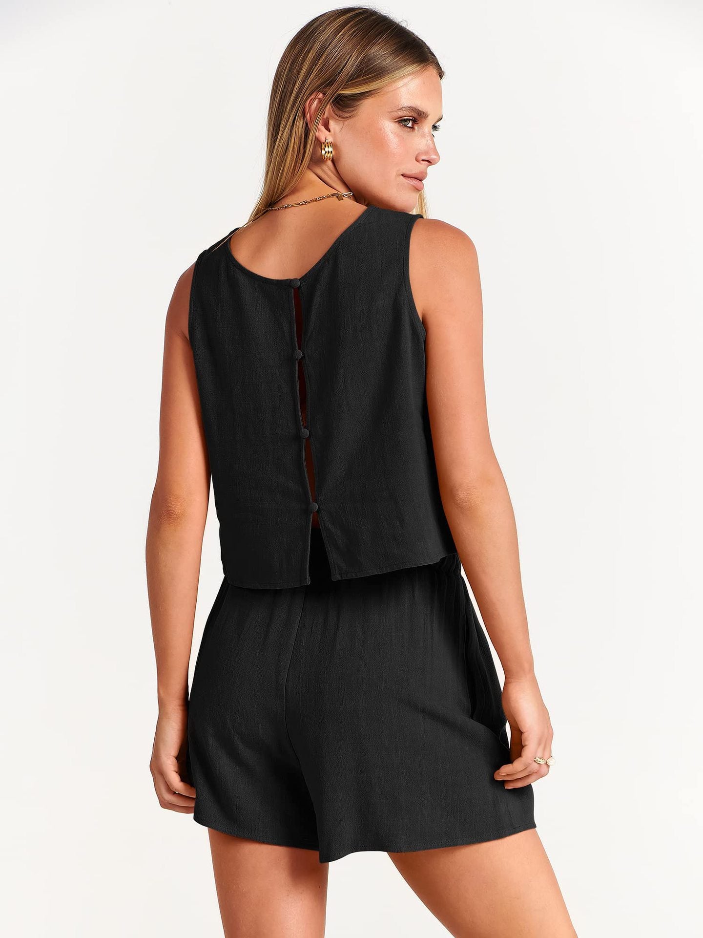 π Light & Made for Summer β Women's Sleeveless Top & Drawstring Shorts Set - Daily Cozy Closet