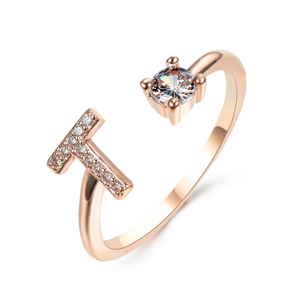 New Design Adjustable 26 Initial Letter Ring Fashion Jewelry For Women Simple Elegant Jewelry - Daily Cozy Closet