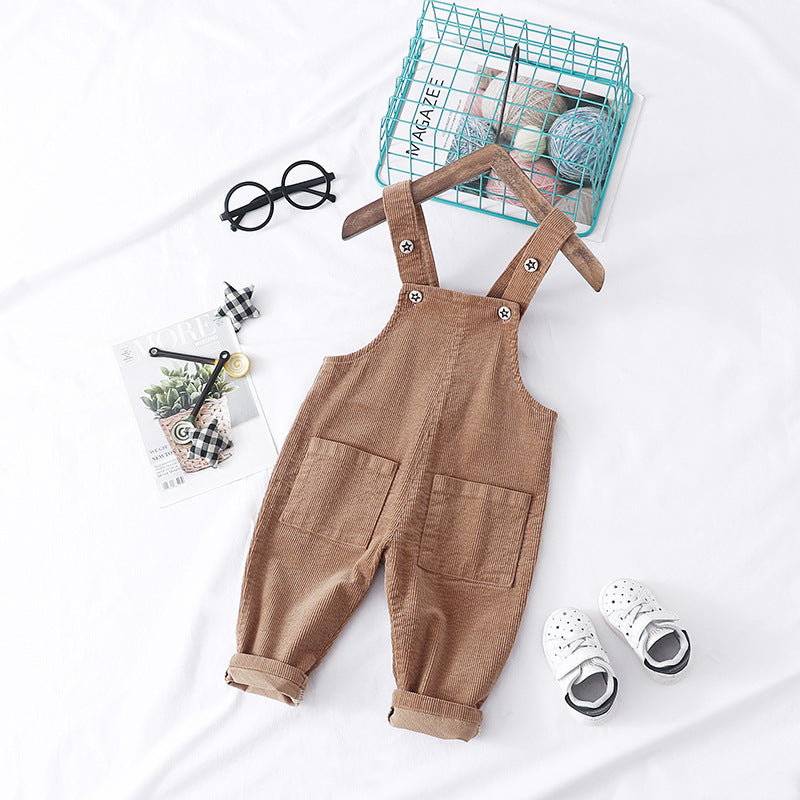 🧒 Everyday Comfort – Solid Color Cotton Overalls for Kids (Unisex) - Daily Cozy Closet