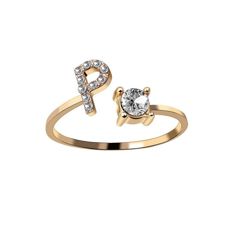 New Design Adjustable 26 Initial Letter Ring Fashion Jewelry For Women Simple Elegant Jewelry - Daily Cozy Closet