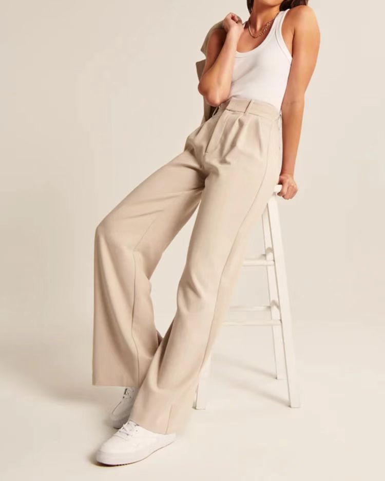 π Effortlessly Polished β High Waist Wide-Leg Trousers with Pockets - Daily Cozy Closet