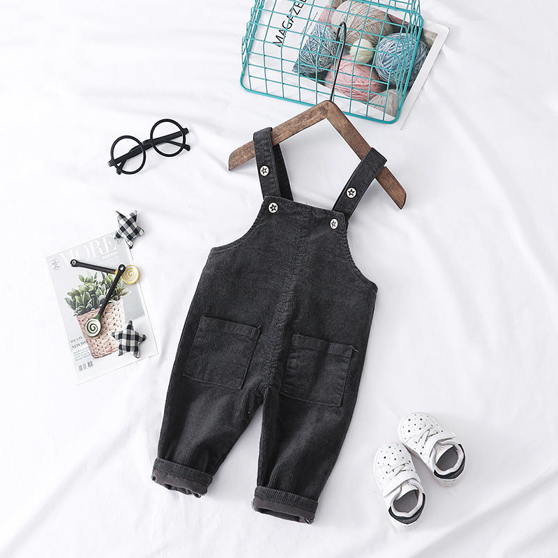 🧒 Everyday Comfort – Solid Color Cotton Overalls for Kids (Unisex) - Daily Cozy Closet