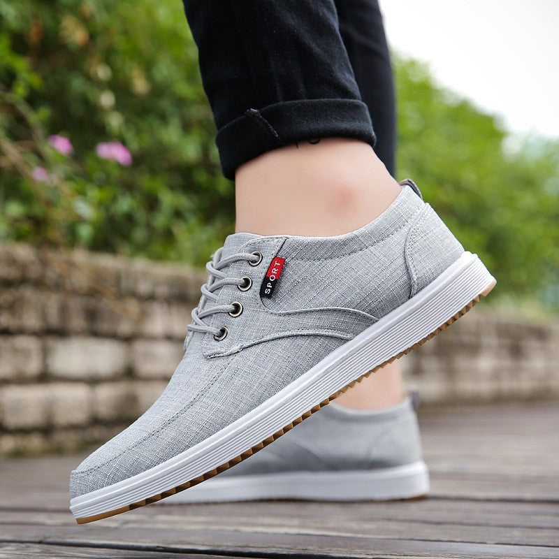 Men's Lace-up Canvas Shoes Casual Men Breathable Walking Flats Shoes - Daily Cozy Closet