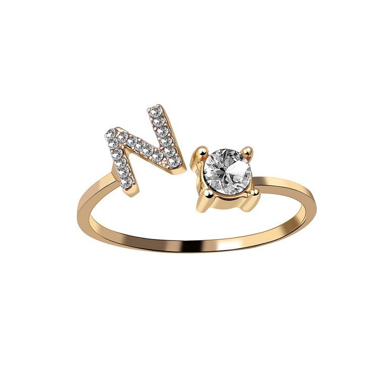New Design Adjustable 26 Initial Letter Ring Fashion Jewelry For Women Simple Elegant Jewelry - Daily Cozy Closet