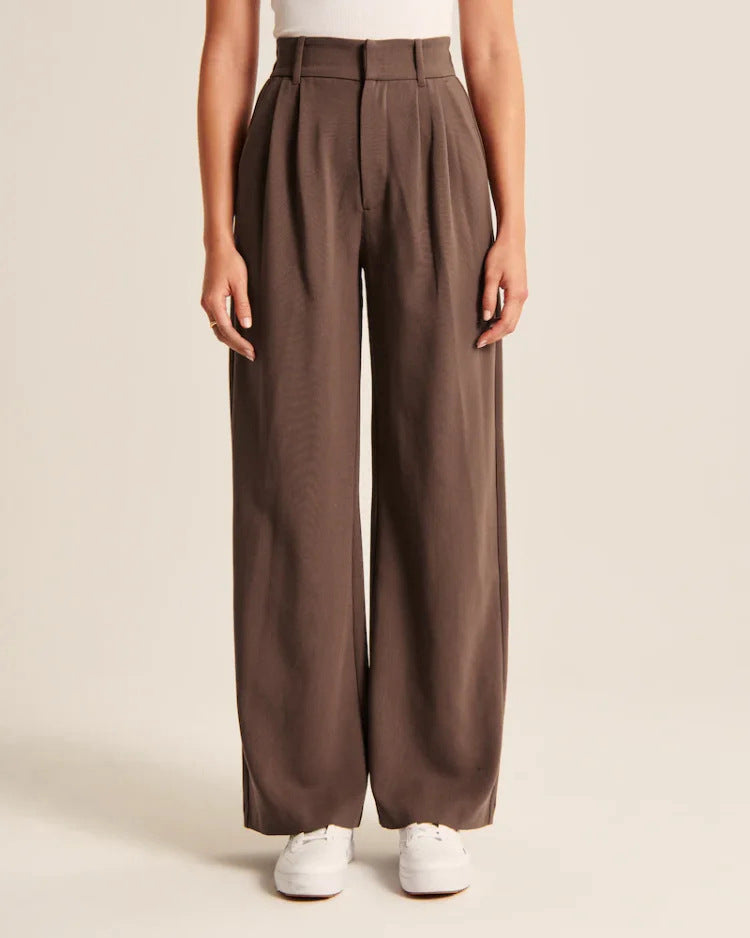 π Effortlessly Polished β High Waist Wide-Leg Trousers with Pockets - Daily Cozy Closet