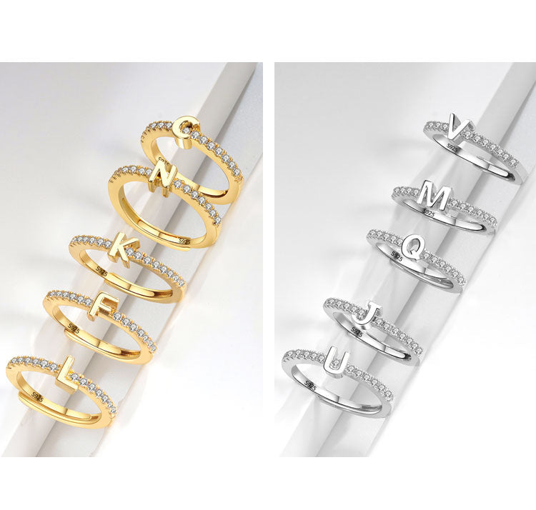 💍 Spell It in Style – S925 Sterling Silver Letter Ring - Daily Cozy Closet