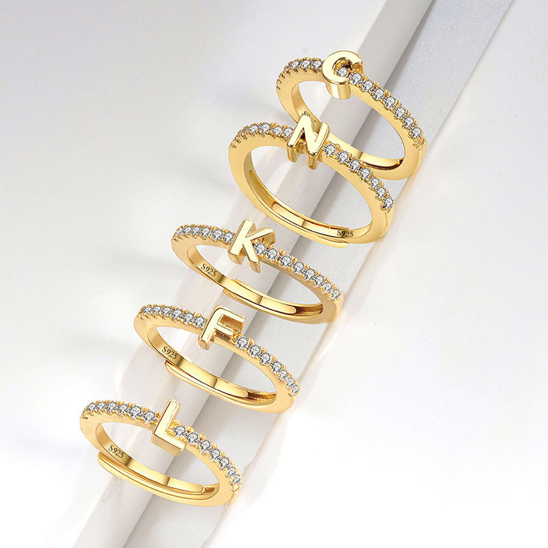 💍 Spell It in Style – S925 Sterling Silver Letter Ring - Daily Cozy Closet
