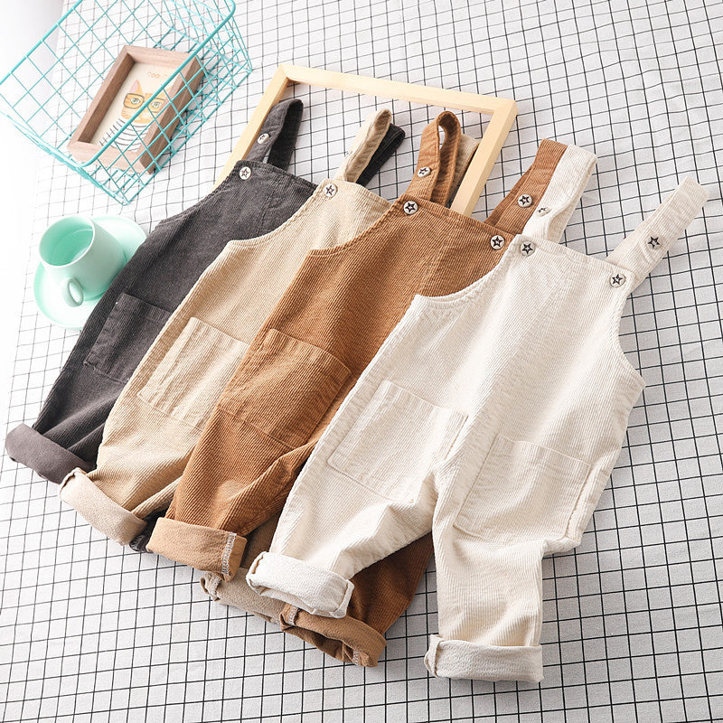 🧒 Everyday Comfort – Solid Color Cotton Overalls for Kids (Unisex) - Daily Cozy Closet