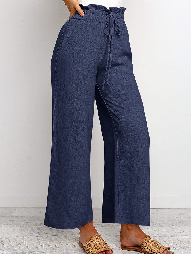 šæ Effortless Comfort ā Elastic Waist Cotton & Linen Cropped Harem Pants - Daily Cozy Closet