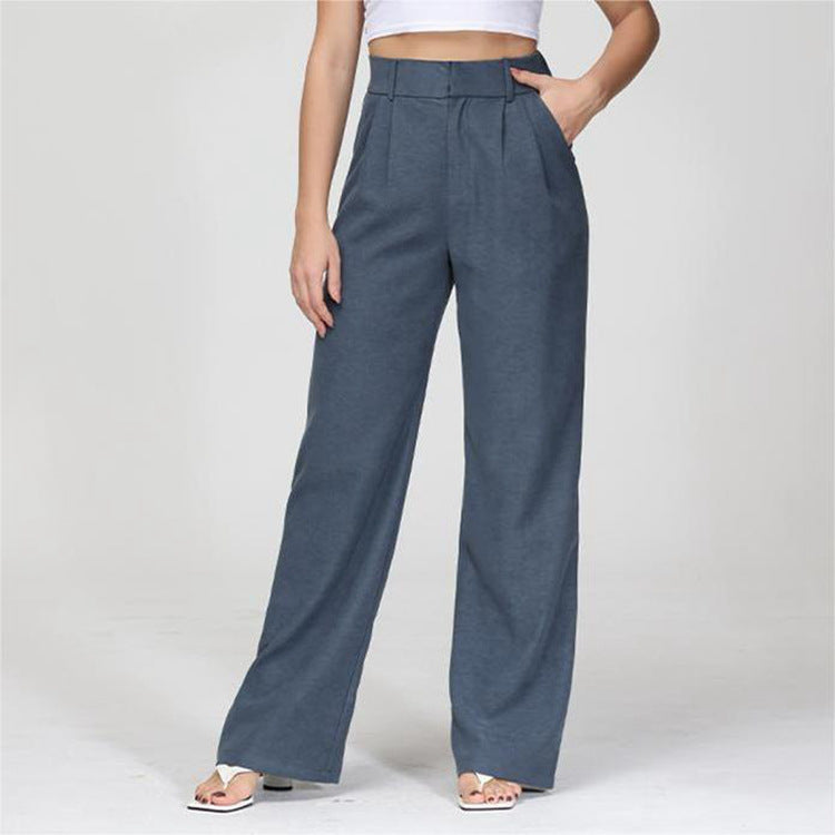 π Effortlessly Polished β High Waist Wide-Leg Trousers with Pockets - Daily Cozy Closet