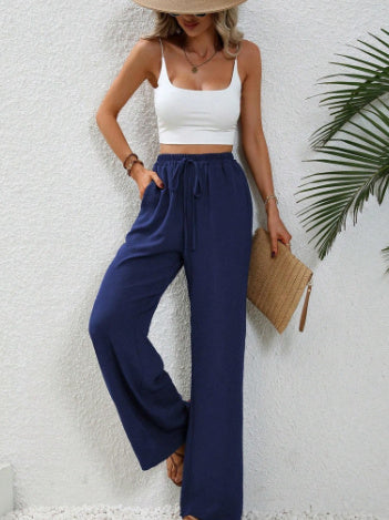 π Effortless Comfort β Women's Casual Drawstring Wide-Leg Pants - Daily Cozy Closet
