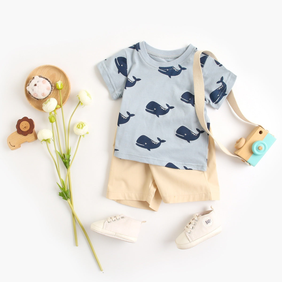 π³ Cute & Comfy β Summer Cartoon Baby Boy Outfit Set - Daily Cozy Closet